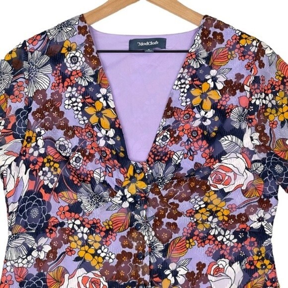 ModCloth Daytime Darling Mini Dress – Purple, Size 8 - Picture 2 of 16